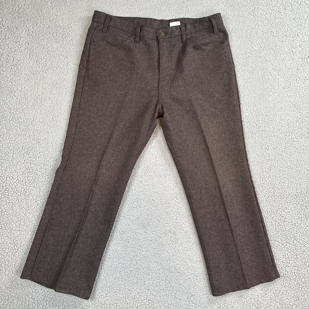 VTG 90s Levis 517 Boot Cut Rancher Pants 38x25* Gray Tex Twill Polyester USA